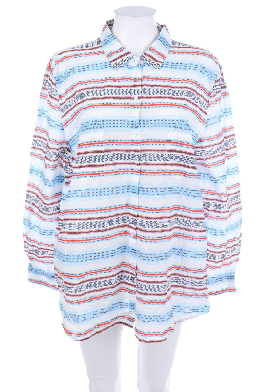 Christian Berg - Baumwoll-Hemd-Bluse mit Streifen - D 48