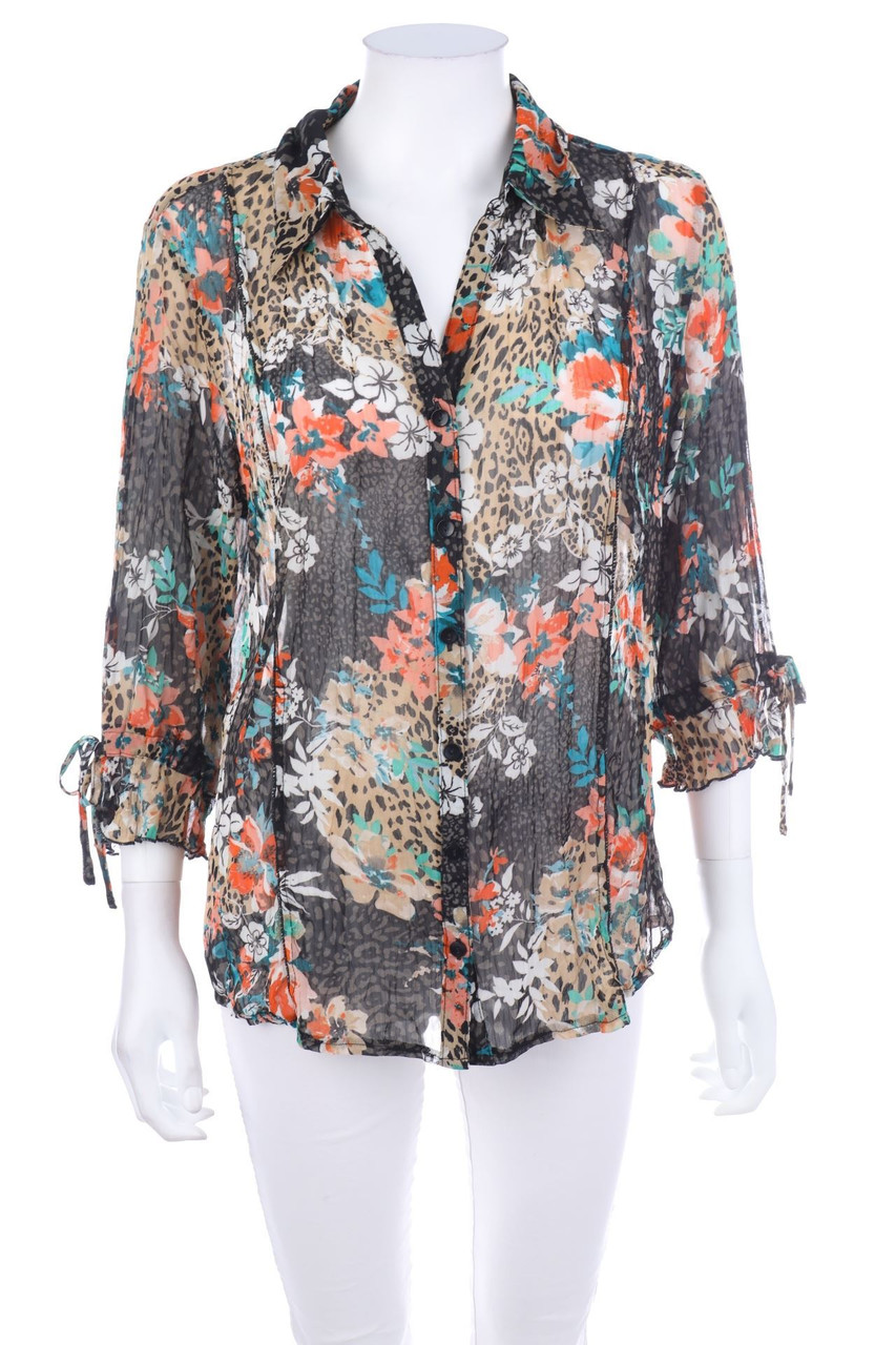 CANDA by C&A - Kurzarm-Bluse mit Print - D 40
