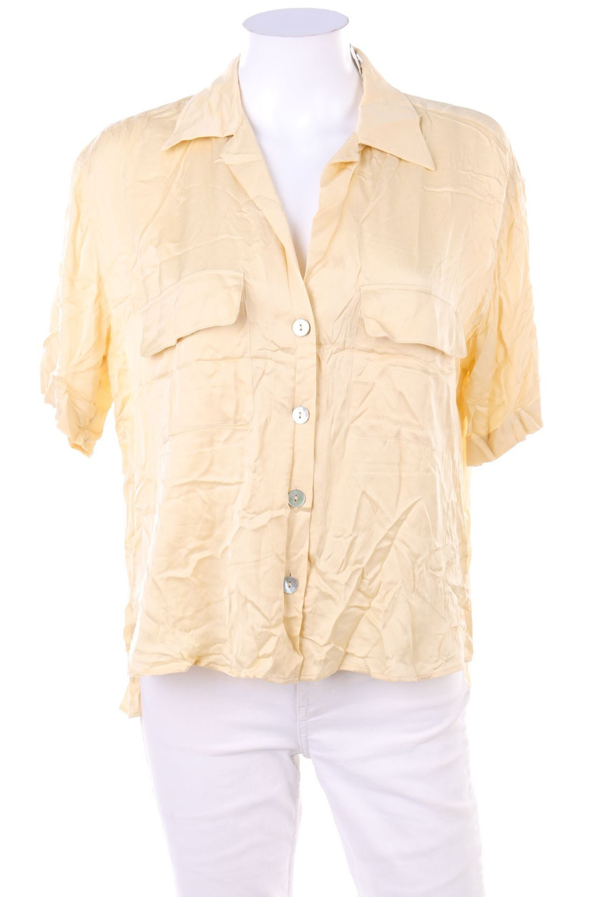 ZARA - Kurzarm-Bluse mit aufgesetzten Taschen - S