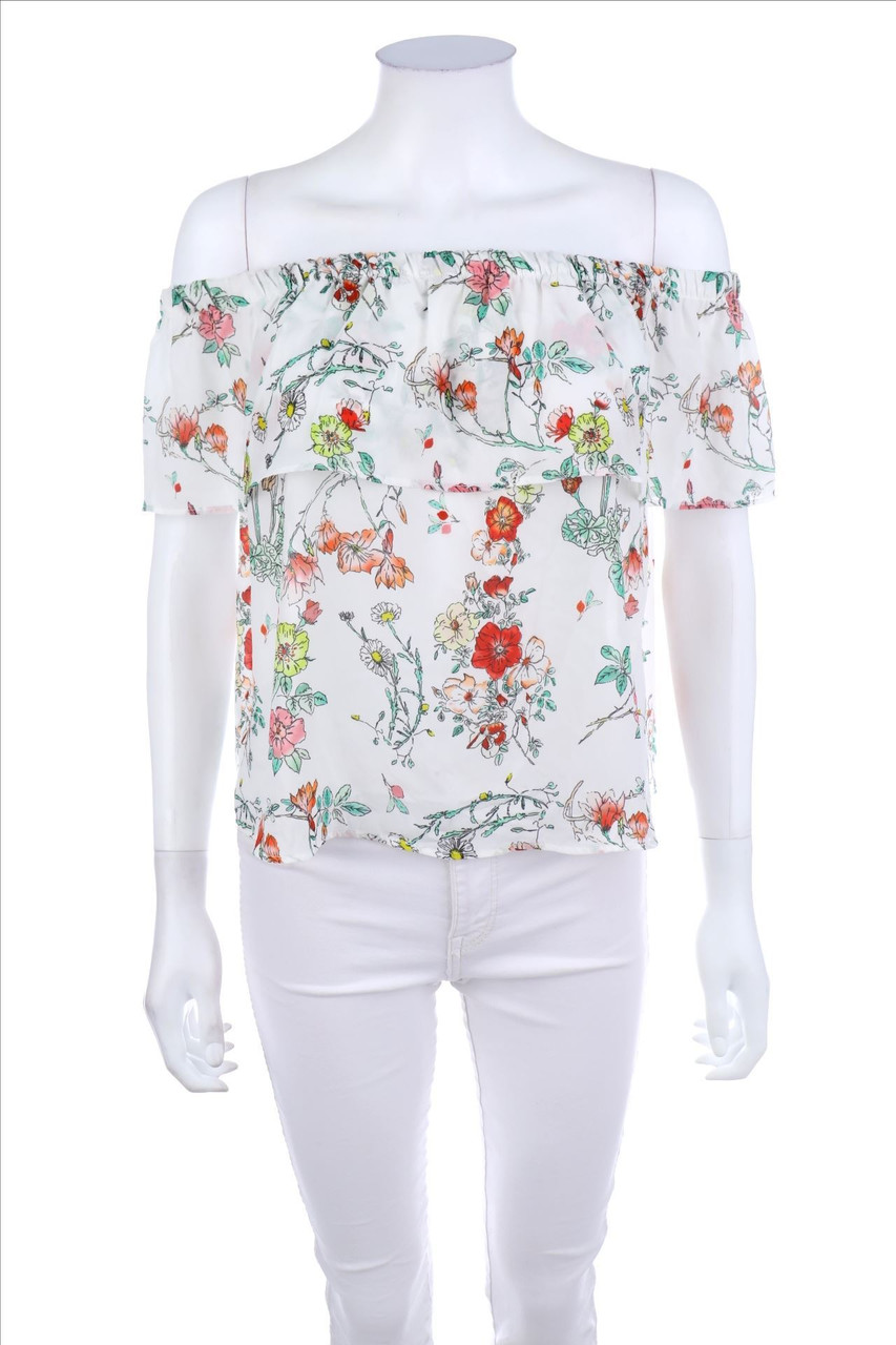 PULL&BEAR - Carmen-Bluse mit Blumen-Print - M