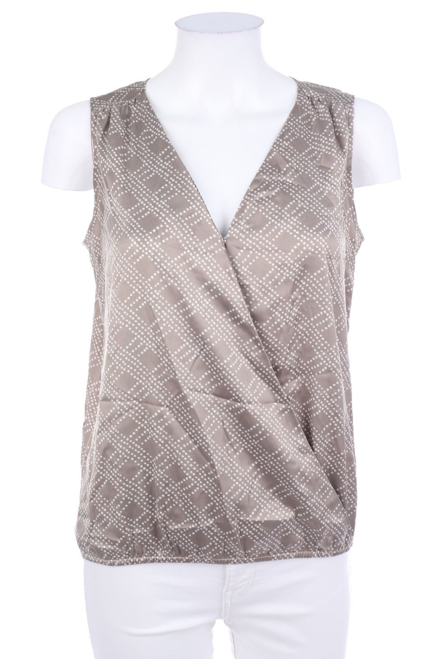 ANN TAYLOR - Blusentop in Wickel-Optik mit Punkten - S