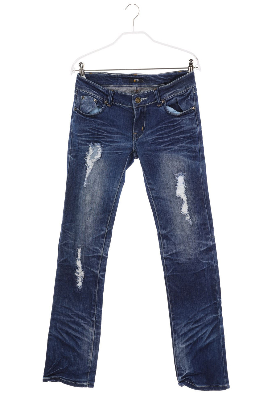YES OR NO - Distressed Straight Cut Jeans - M
