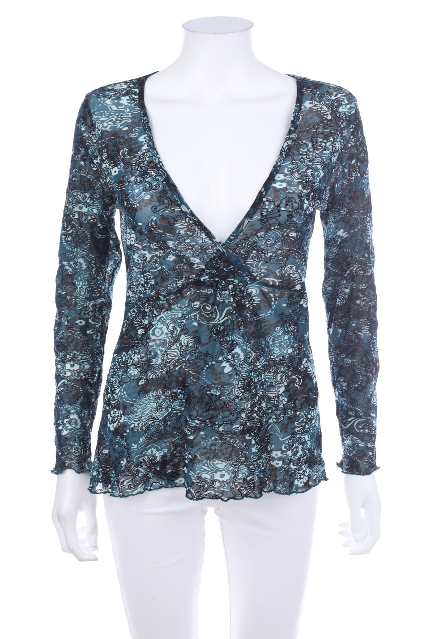 Street One - Mesh-Longsleeve-Shirt mit floralem Muster - D 38