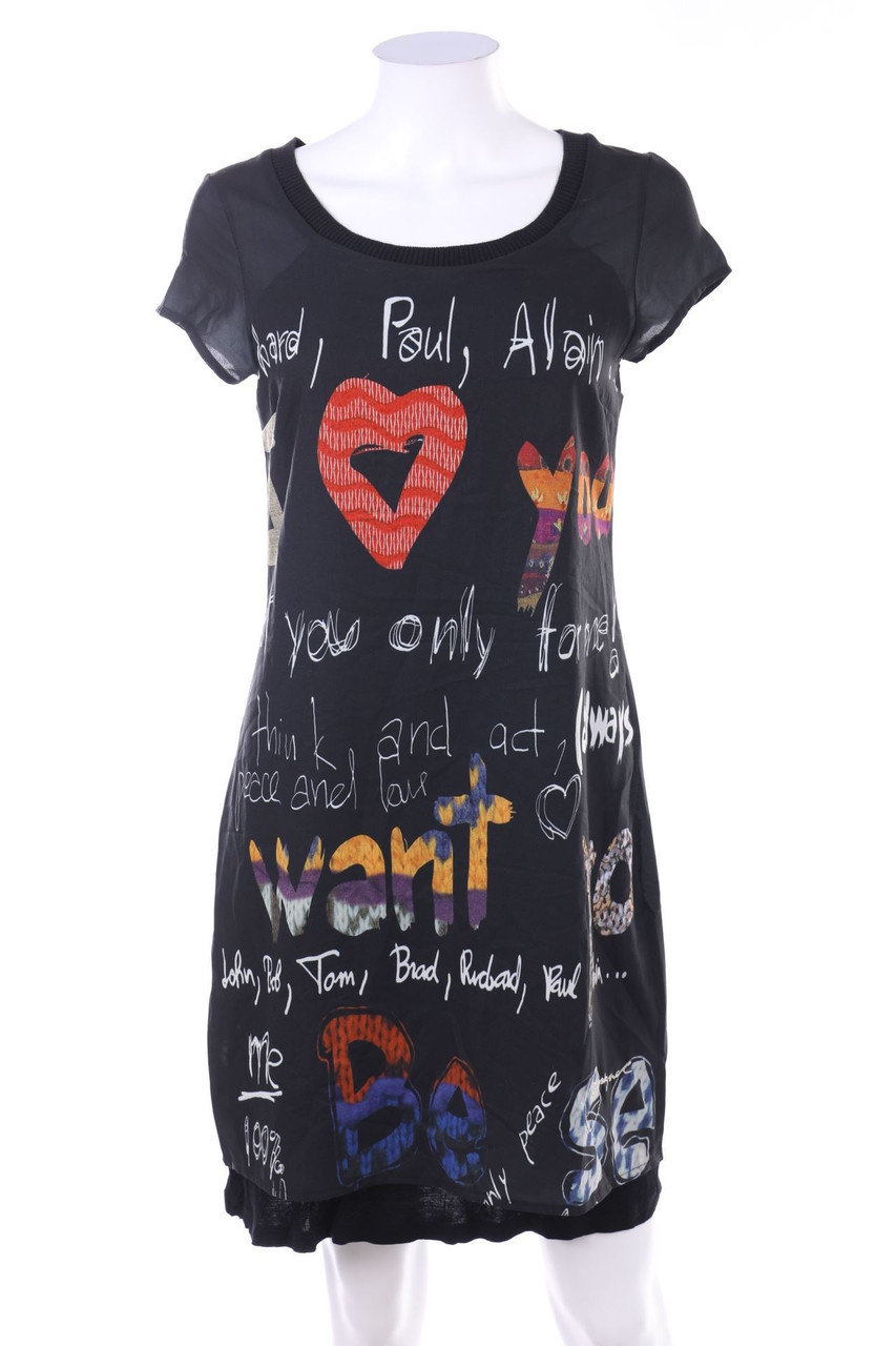 Desigual - Kleid im Layer Look mit Print - S