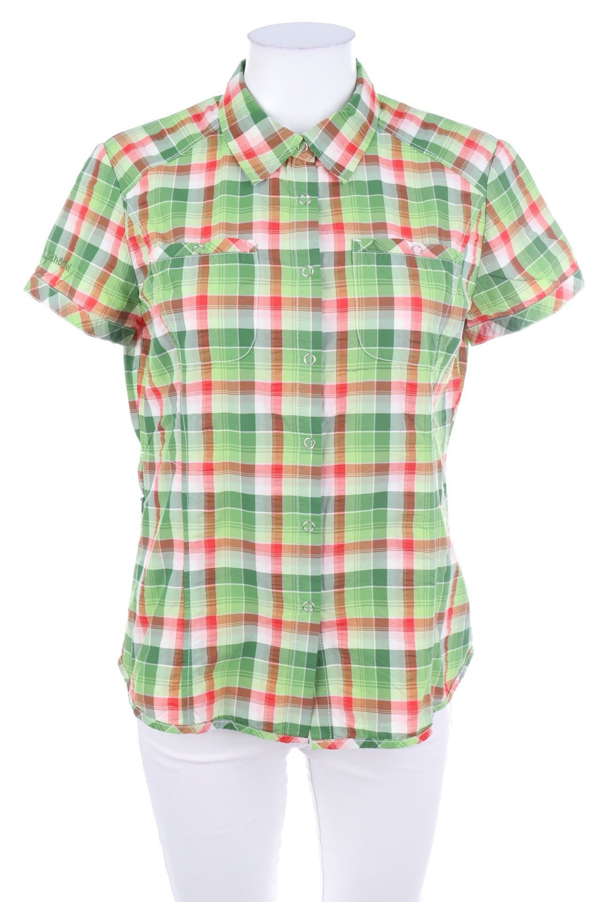 Schöffel - Karo-Hemd-Bluse mit kurzem Ärmel - D 38