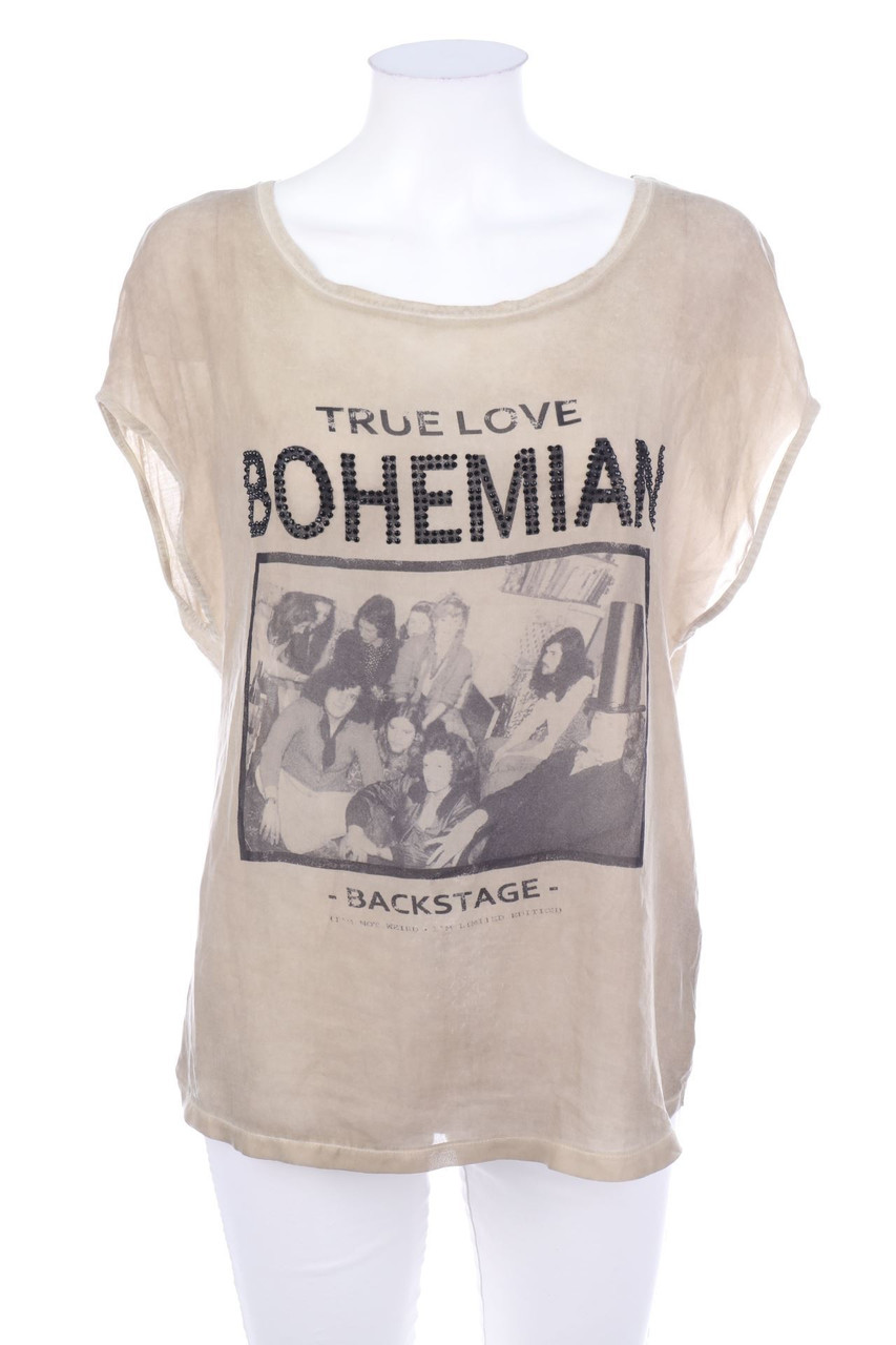 s.Oliver PREMIUM - Kurzarm-Bluse mit Print - D 36