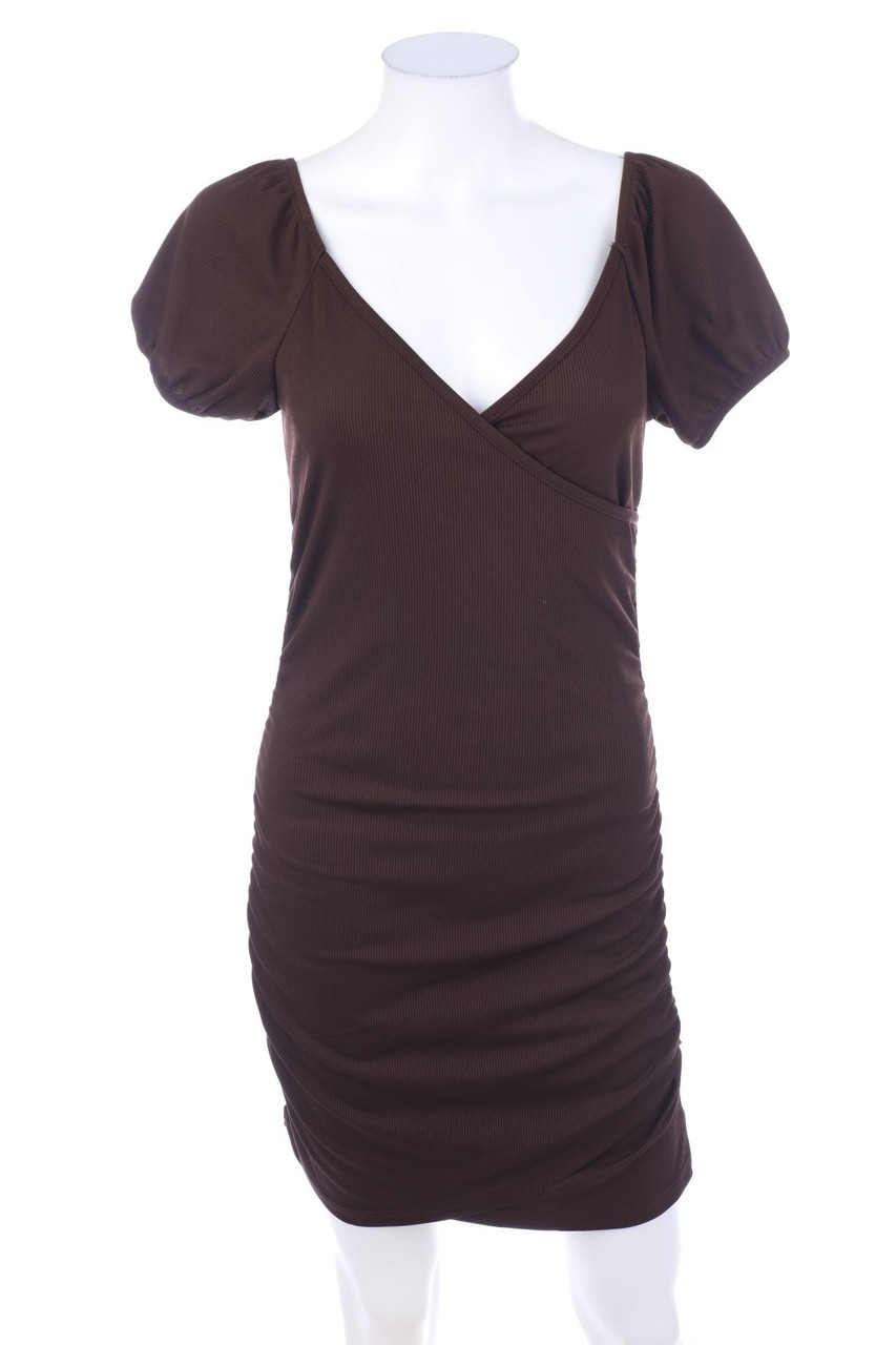 SHEIN - Minikleid in Wickel-Optik mit Raffungen - M