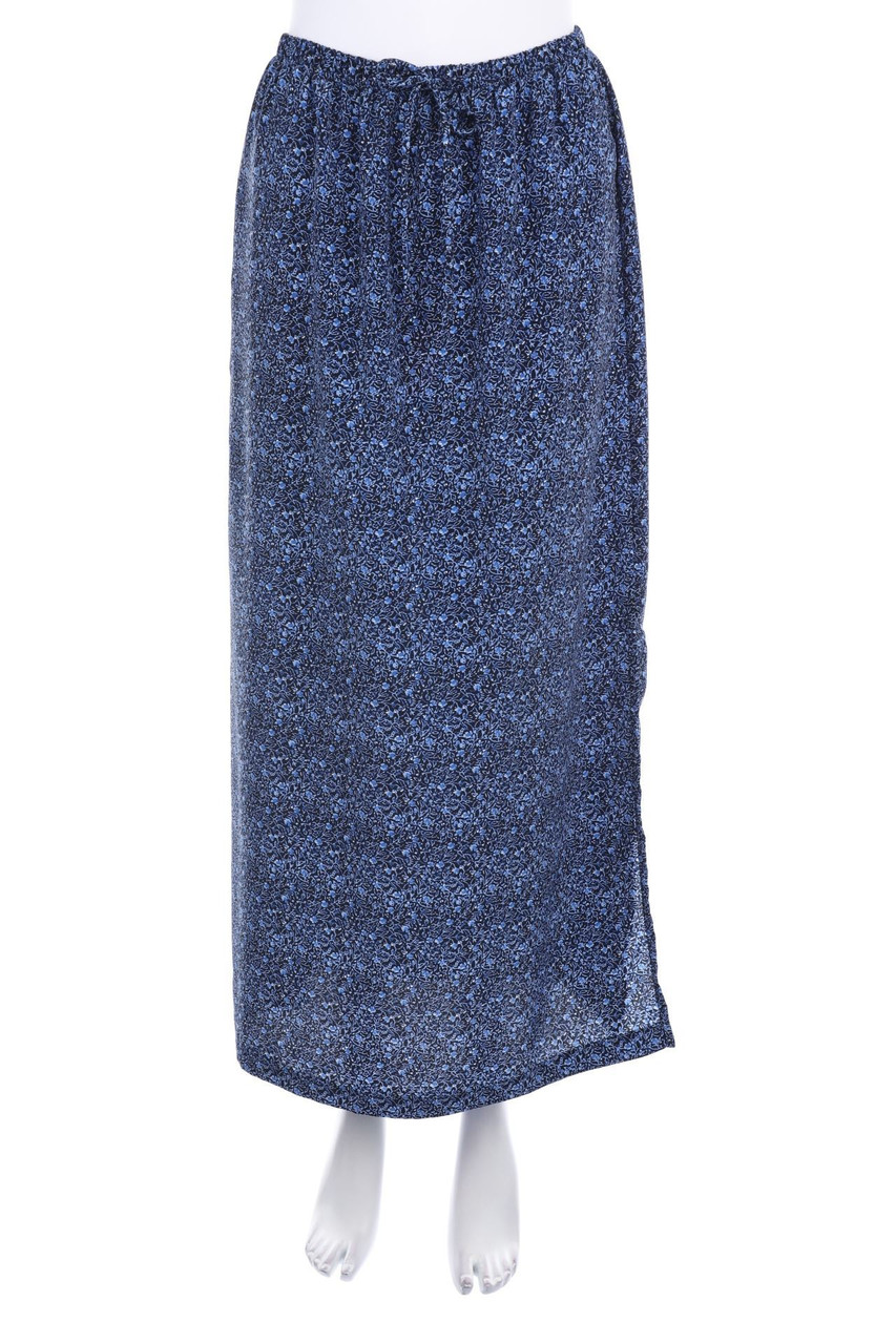 Ohne Label - Maxi-Rock mit floralem Muster mit Schlitz - M