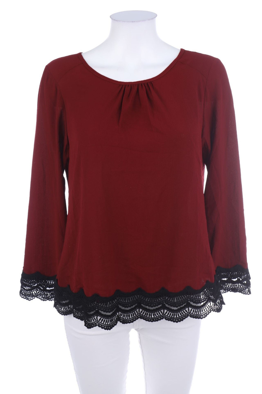 Ohne Label - Bluse mit Spitze - D 42