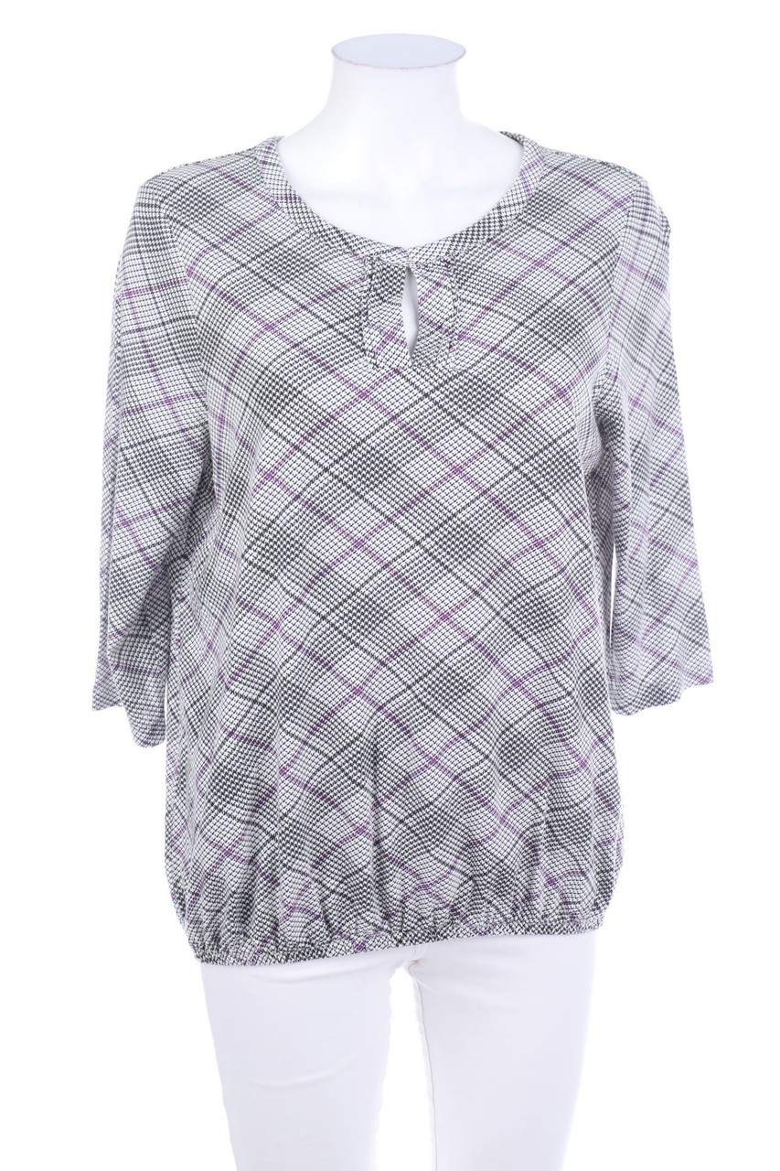 olsen - 3/4-Arm-Shirt mit Karo-Muster - D 38