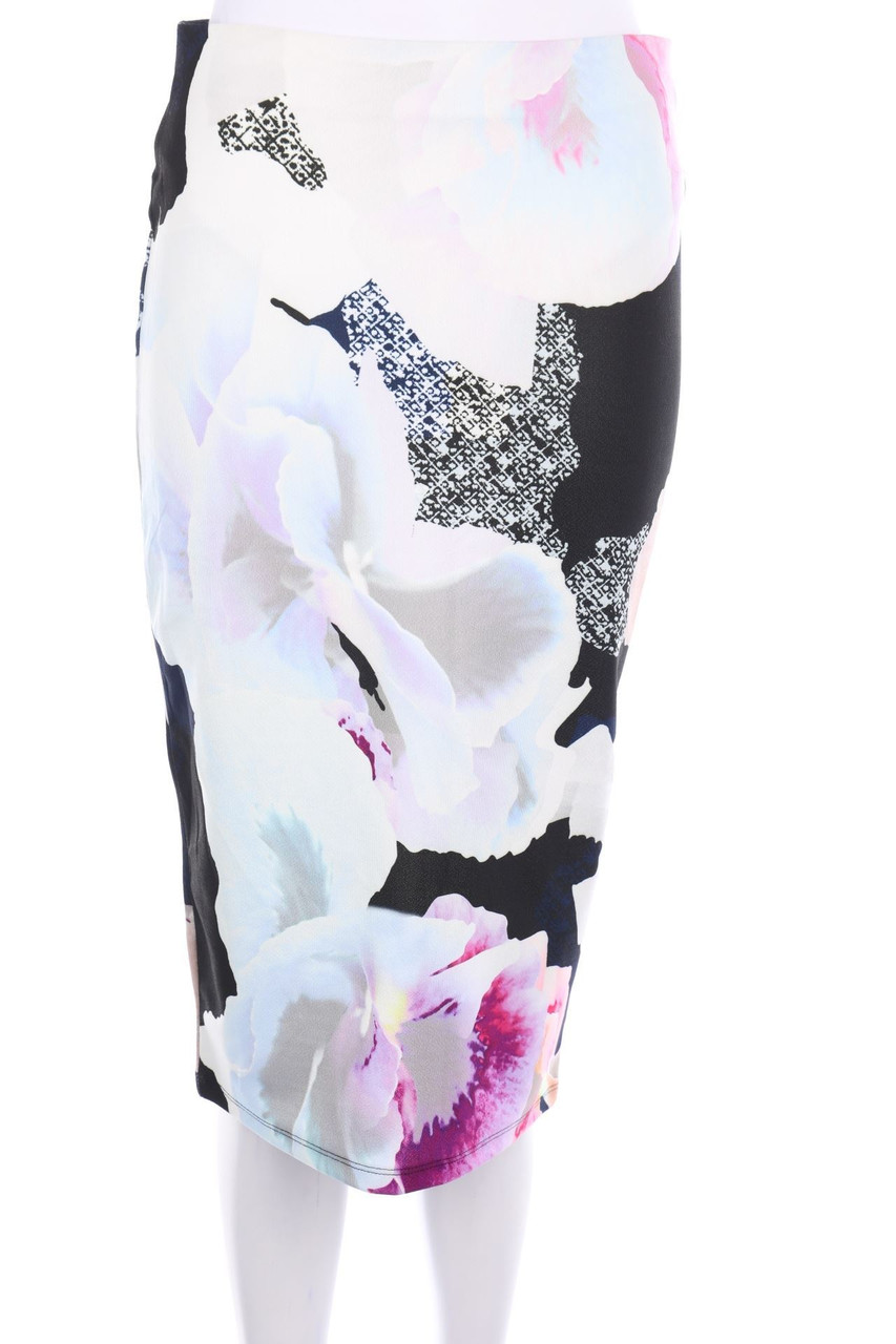 Ohne Label - Bleistift-Rock mit Blumen-Print - D 36