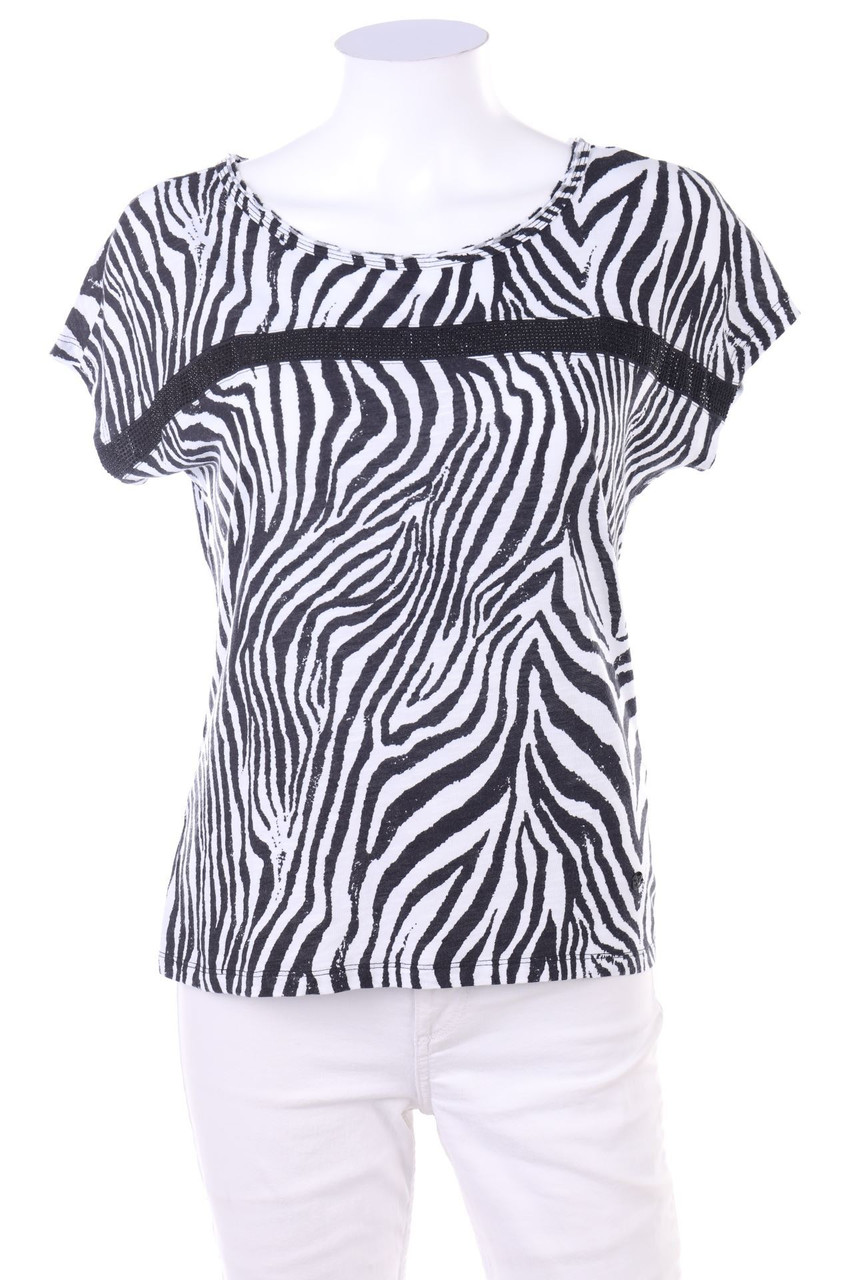 monari - Kurzarm-Shirt mit Animal-Print - D 34