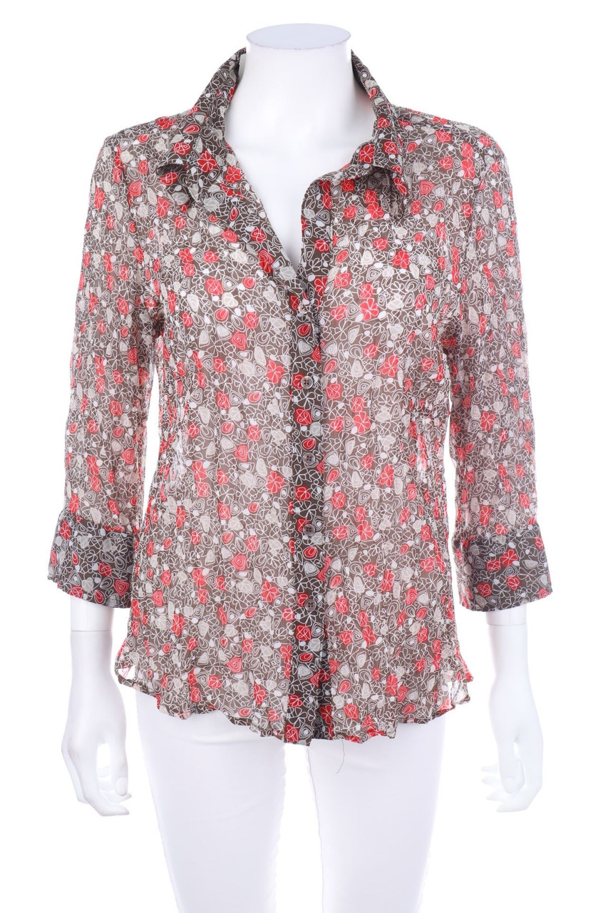 ONE TOUCH - Hemd-Bluse mit floralem Muster - D 38