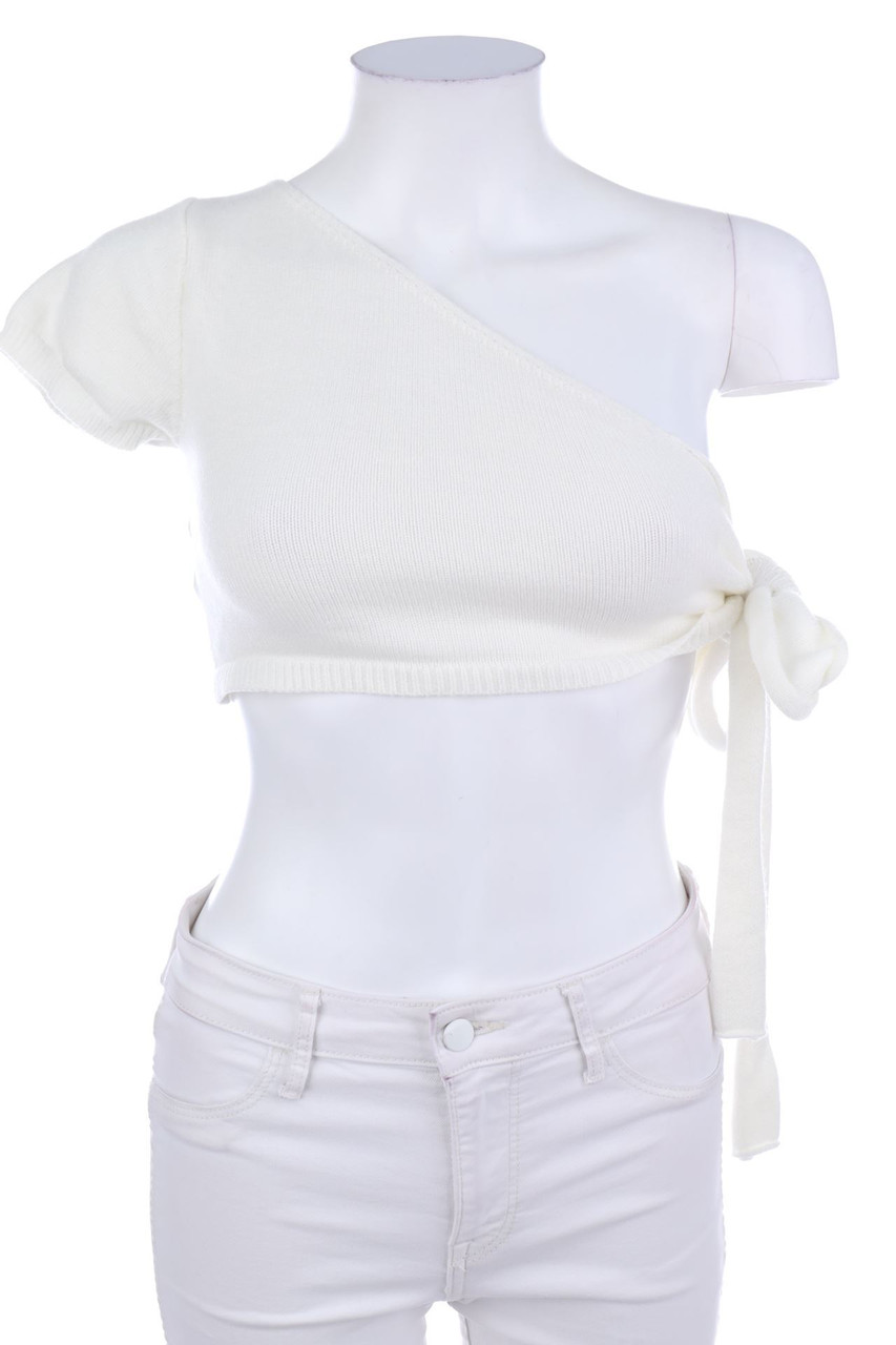 SHEIN - One Shoulder-Cropped-Pullover - D 34