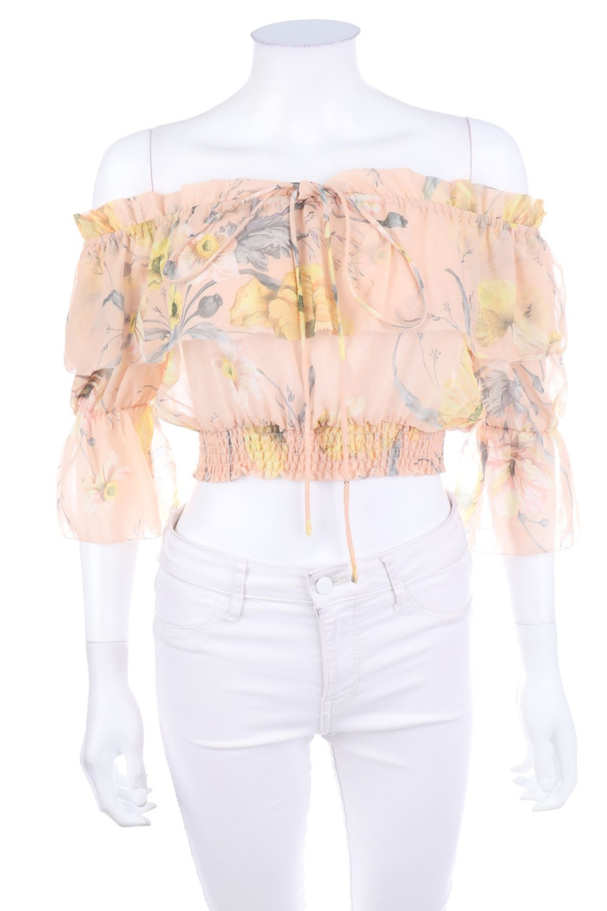 H&M - Carmen-Bluse mit Blumen-Print - D 32