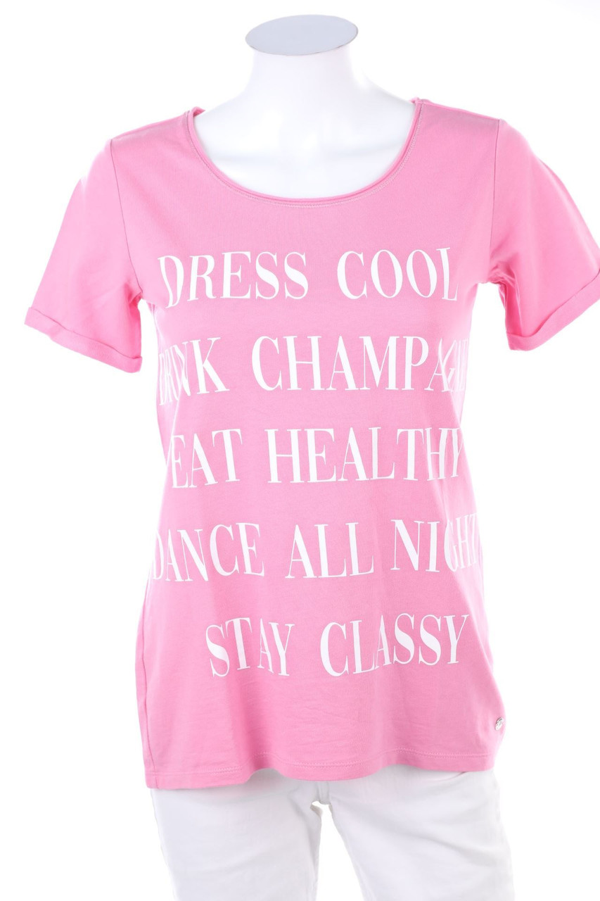 monari - Kurzarm-Shirt mit Statement-Print - D 34