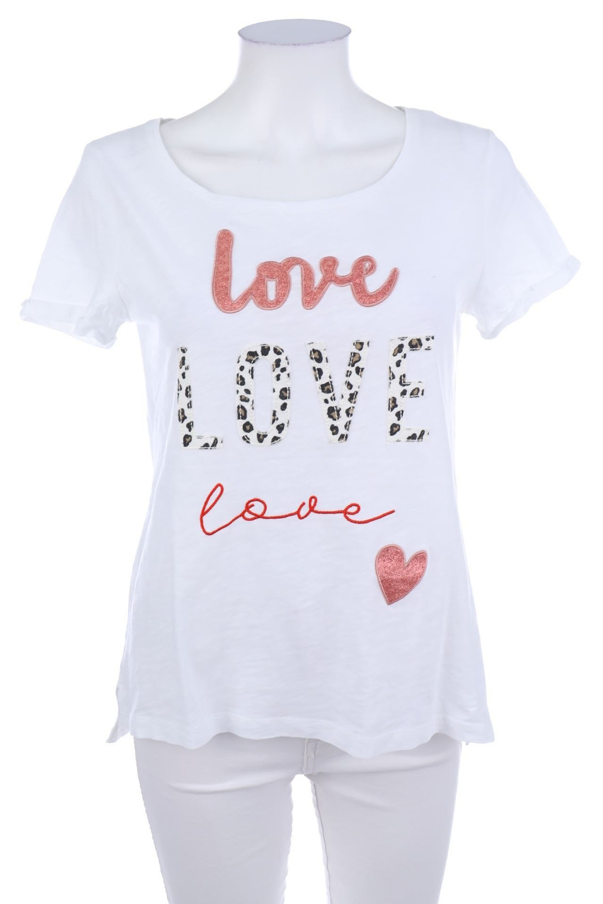 Street One - Kurzarm-Shirt mit Statement-Print - D 34