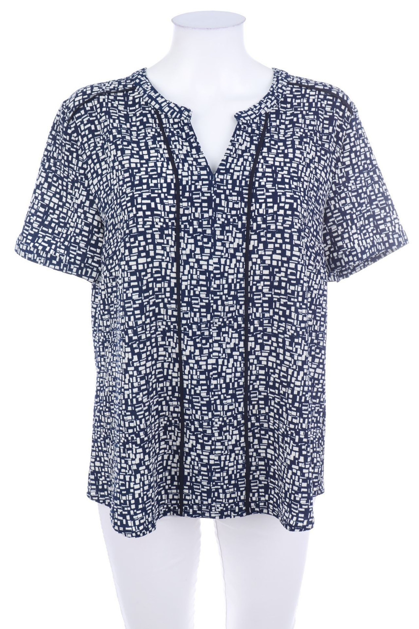 creation L - Kurzarm-Bluse mit Print - D 42