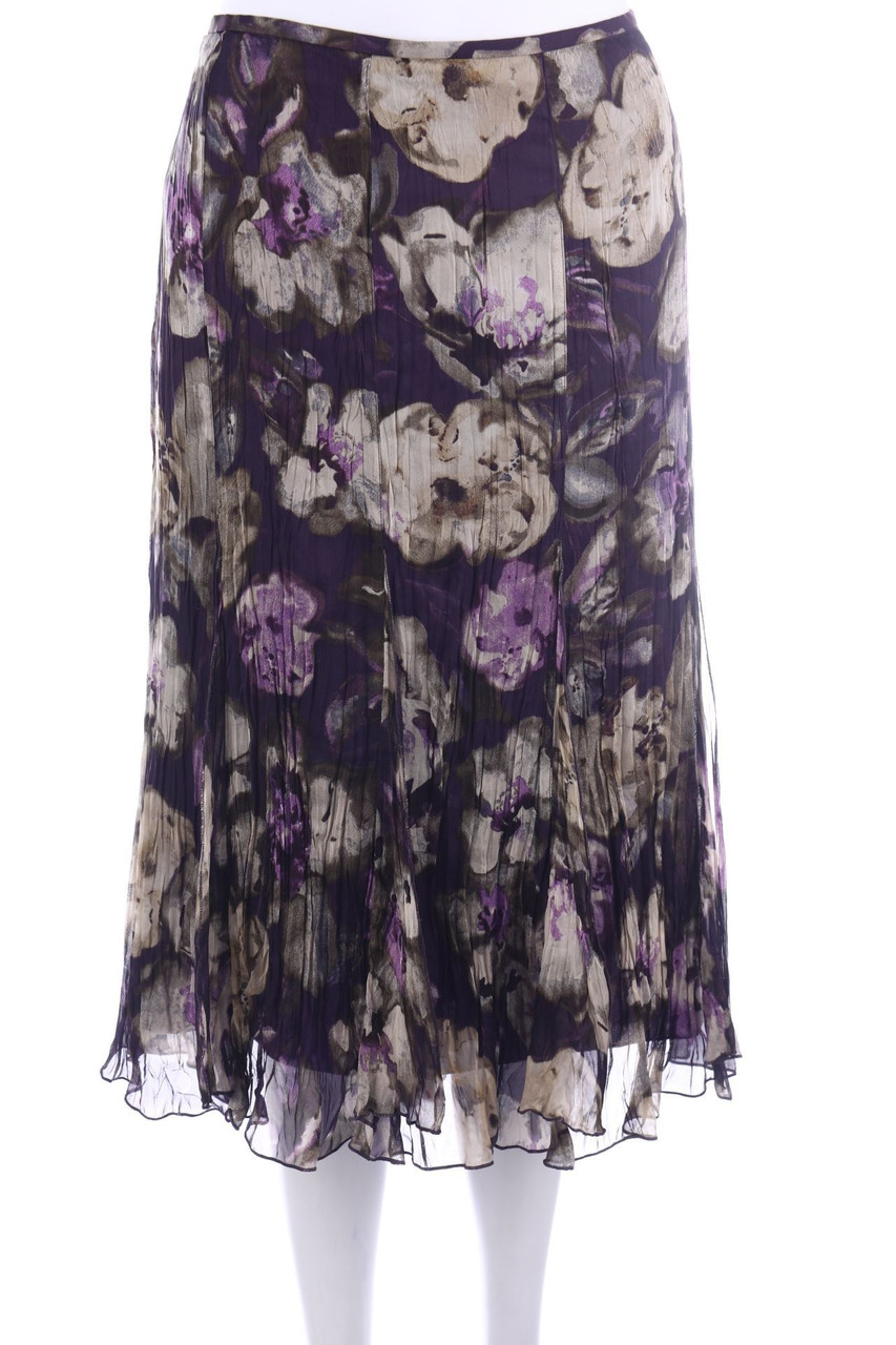 GERRY WEBER - Seiden-Rock mit Blumen-Print - D 46