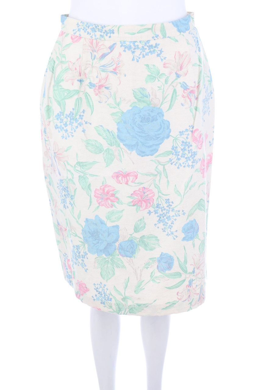 VINTAGE - Rock mit Blumen-Print - D 40