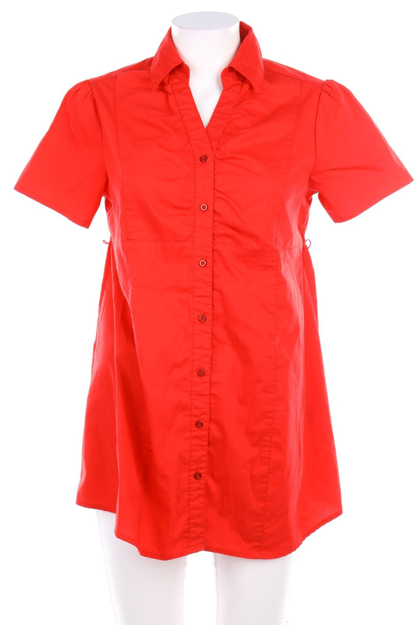 bonprix collection - Kurzarm-Bluse aus Baumwoll-Mix - D 38