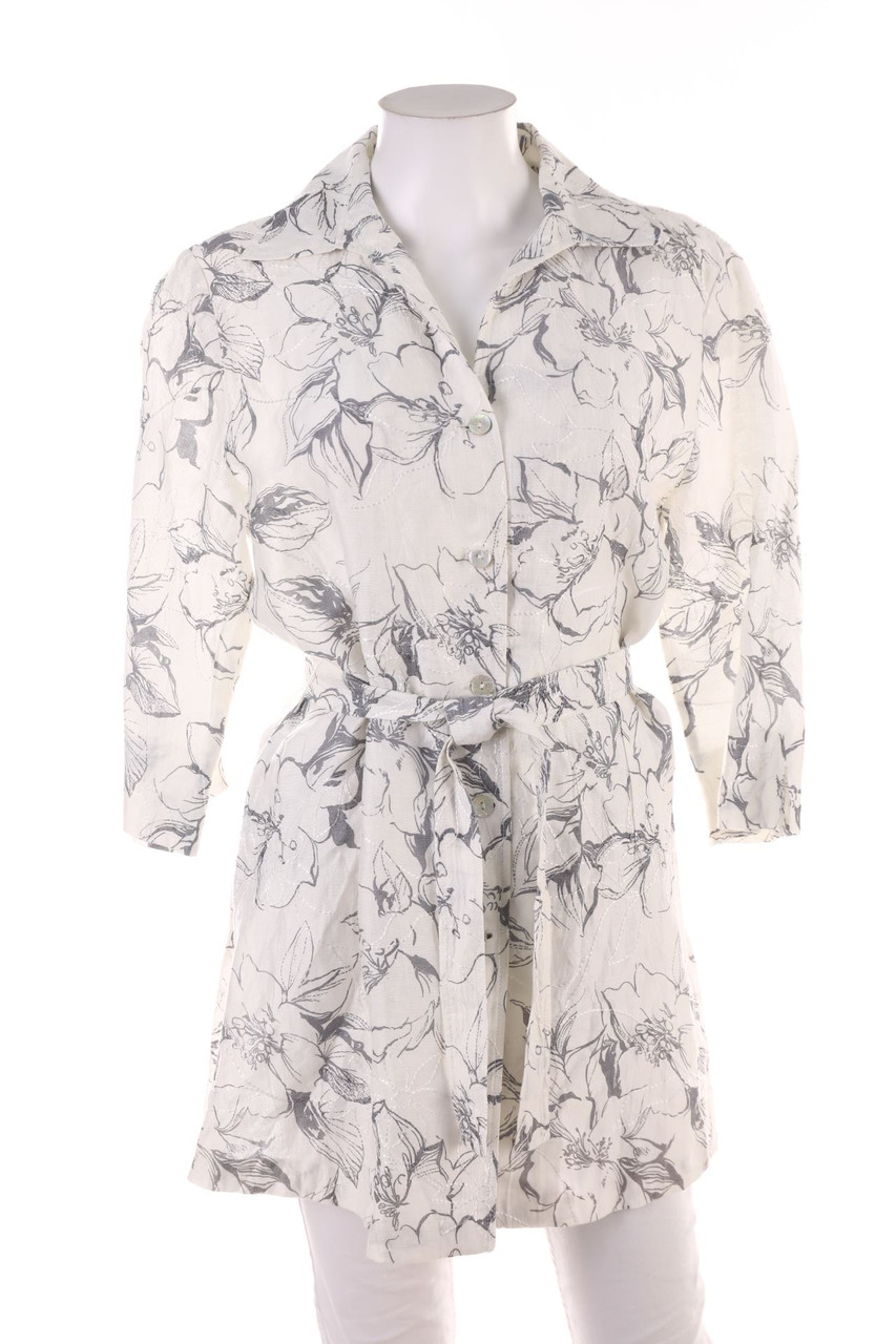 MARCONA - Bluse aus Leinen-Mix mit Blumen-Print - D 40