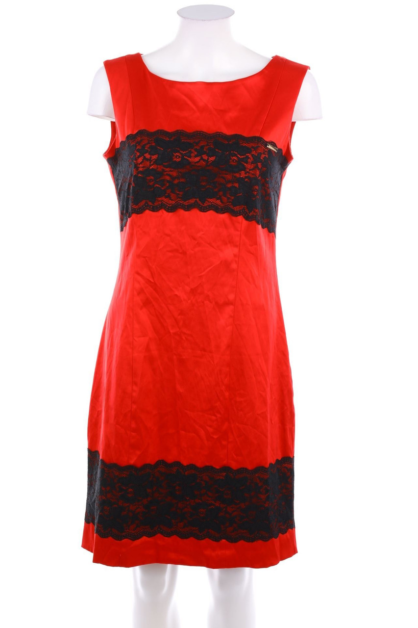 SECONDHAND - Satin-Cocktailkleid mit Spitze - L