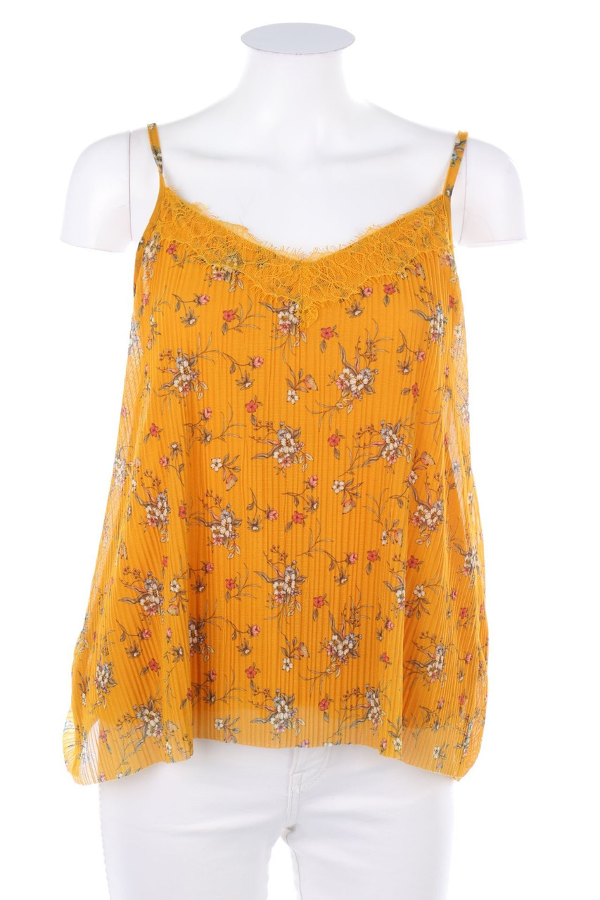 AMISU - Plissee-Top in A-Linie mit floralem Muster - XS