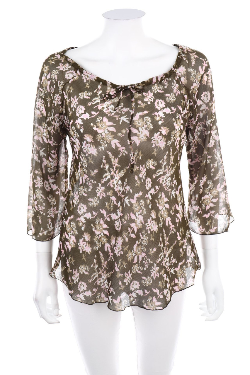 Ohne Label - Print-Bluse mit 3/4-Ärmel - L