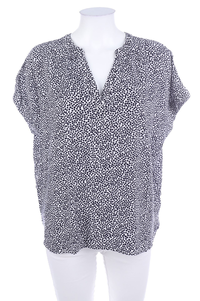 ESPRIT - Kurzarm-Bluse mit Punkten - D 40