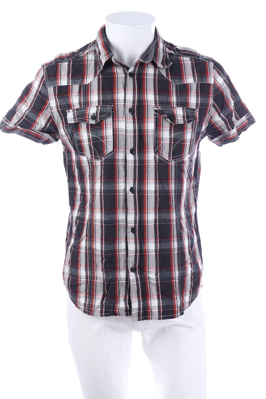 C&A - Kurzarm-Hemd mit Karo-Muster - M