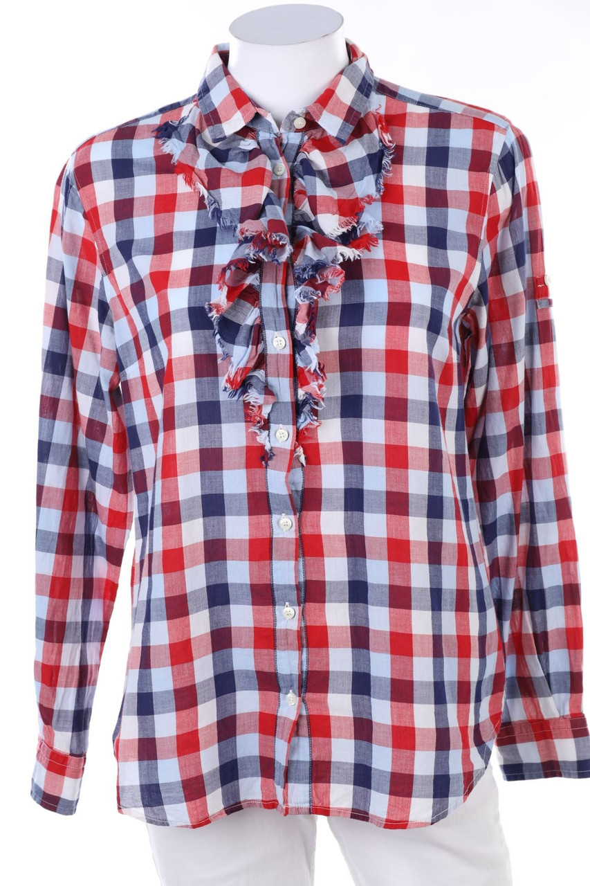 GANT - Volant-Bluse mit Karo-Muster - D 40