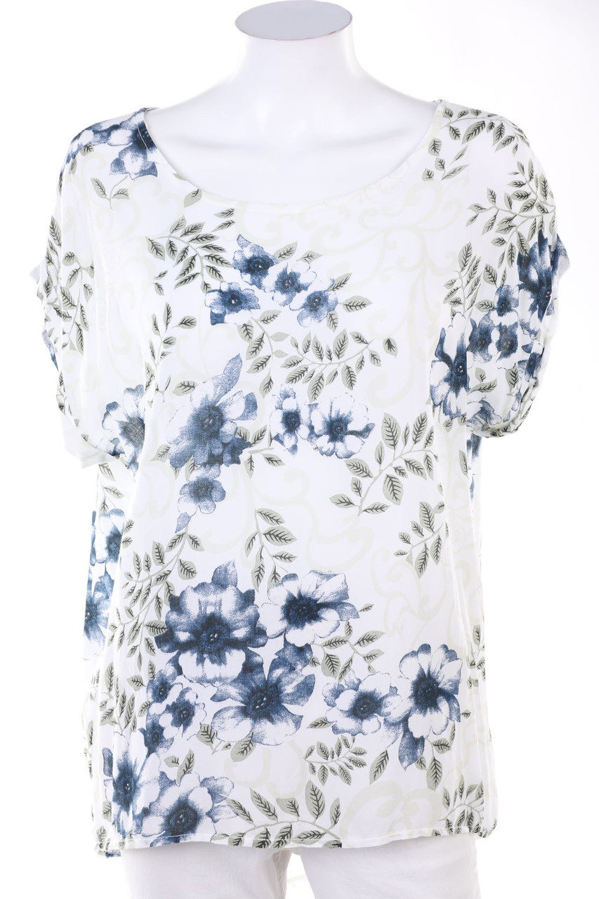 TODAY - Kurzarm-Bluse mit Blumen-Print - S