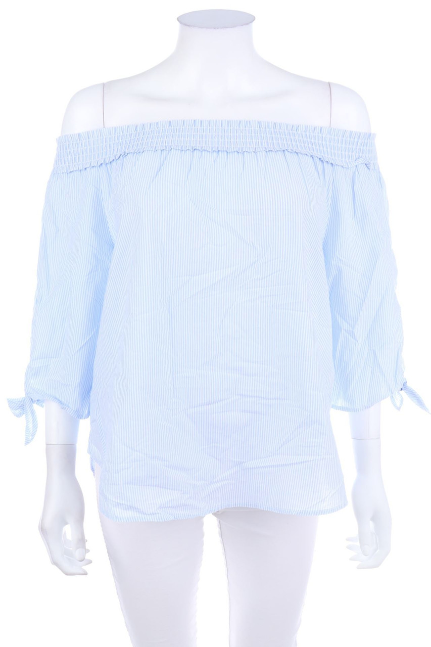 H&M - Streifen-Carmen-Bluse mit 3/4-Ärmel - D 32