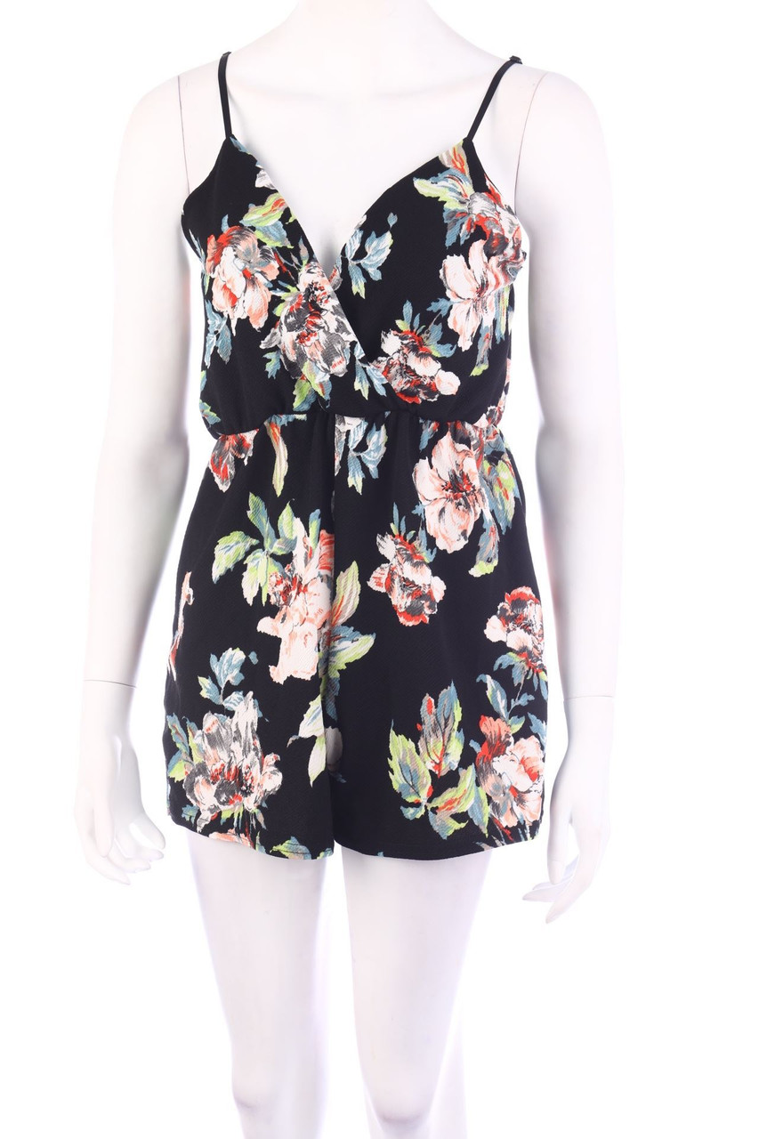 Boohoo - Playsuit mit Blumen-Print - D 40