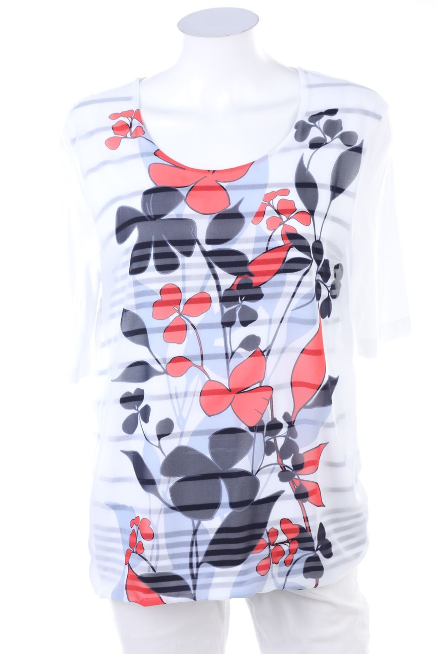 Ohne Label - 3/4-Arm-Shirt mit Blumen-Print - D 40