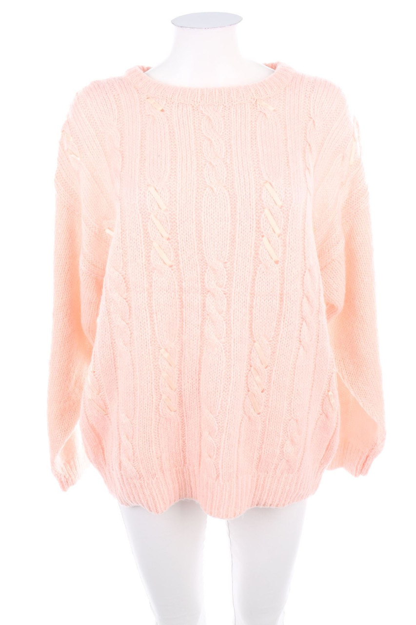 VINTAGE - Strick-Pullover mit Schnürung - XXL