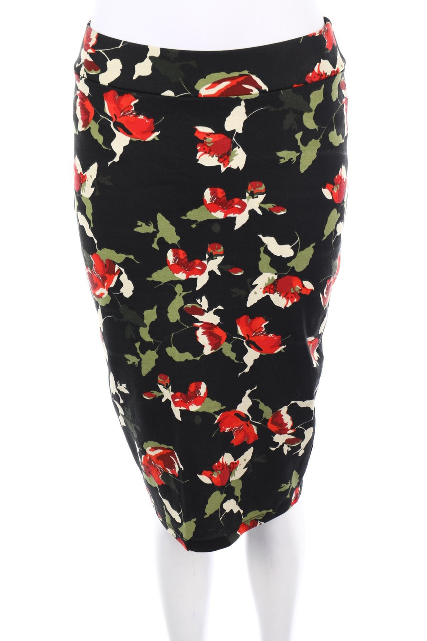 AMISU - Bleistift-Rock mit Blumen-Print - D 38