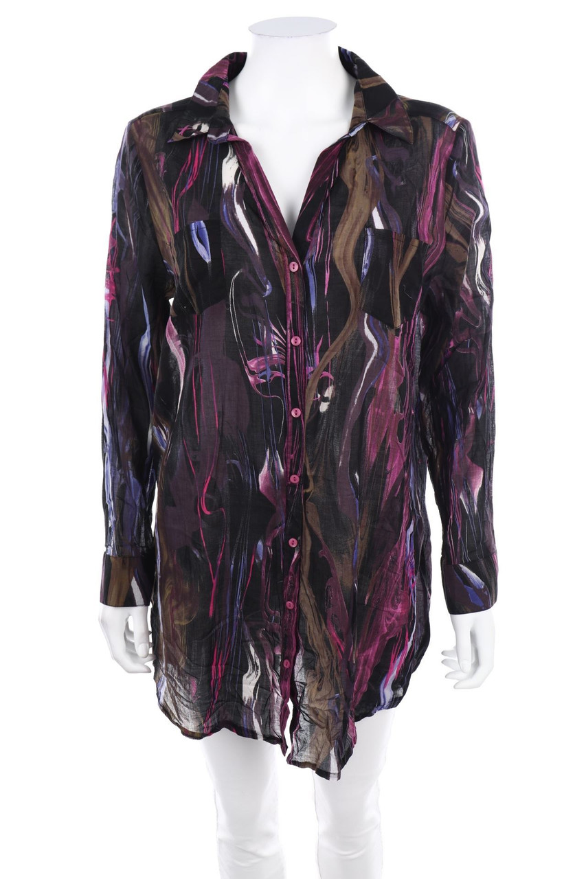 SECONDHAND - Hemd-Bluse mit Print - D 38