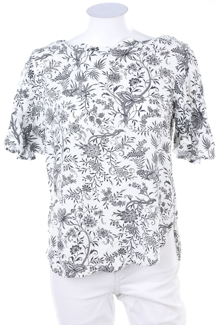 H&M - Kurzarm-Bluse mit Blumen-Print - D 36
