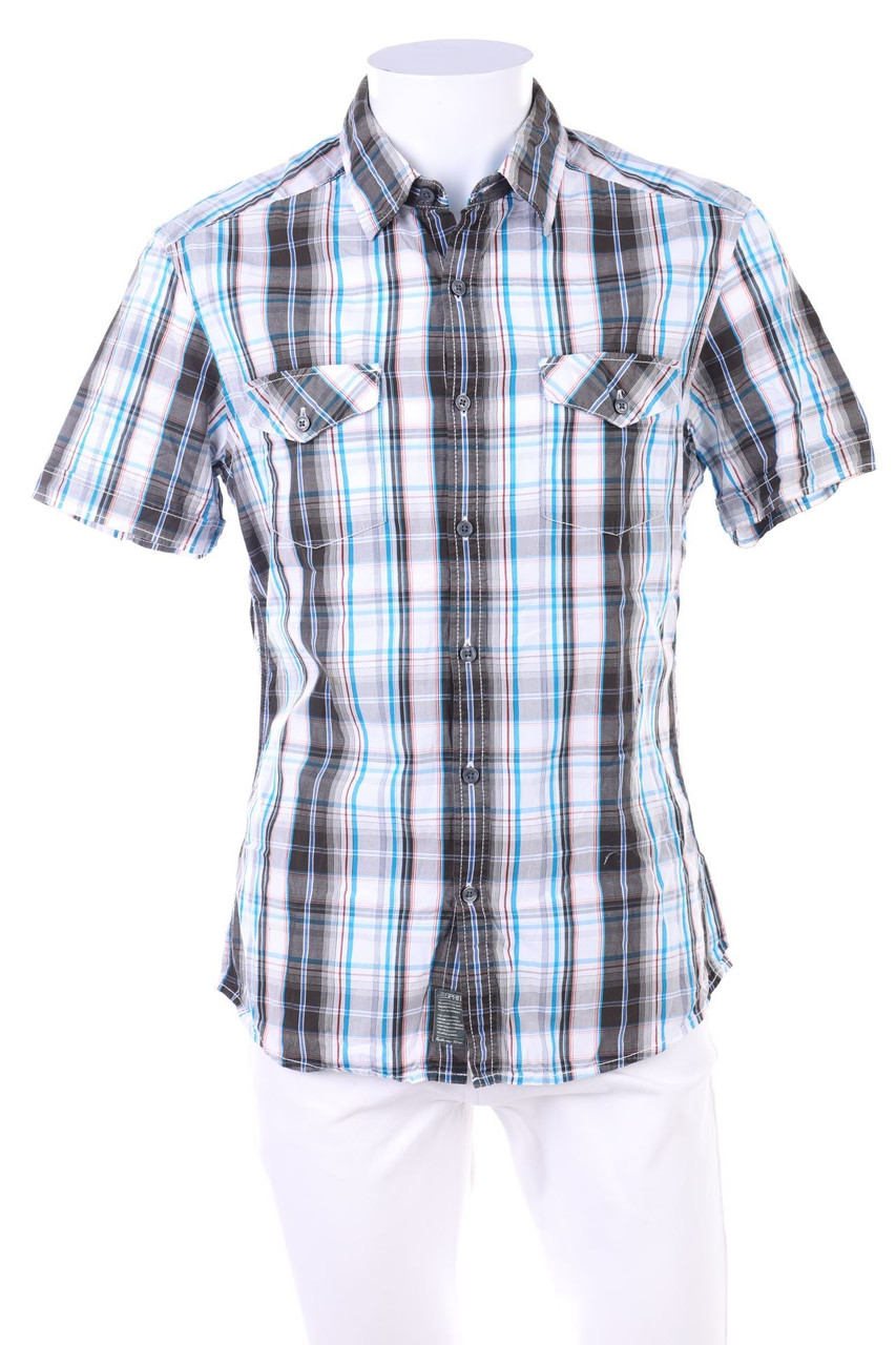 ESPRIT - Kurzarm-Hemd mit Karo-Muster - M