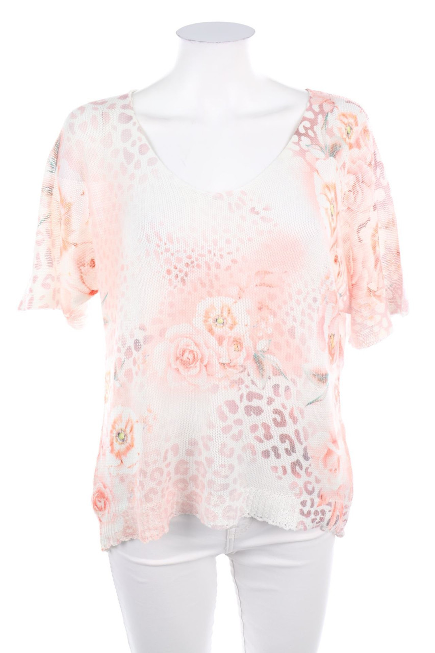 TODAY - Batwing-Pullover mit Blumen-Print - XS