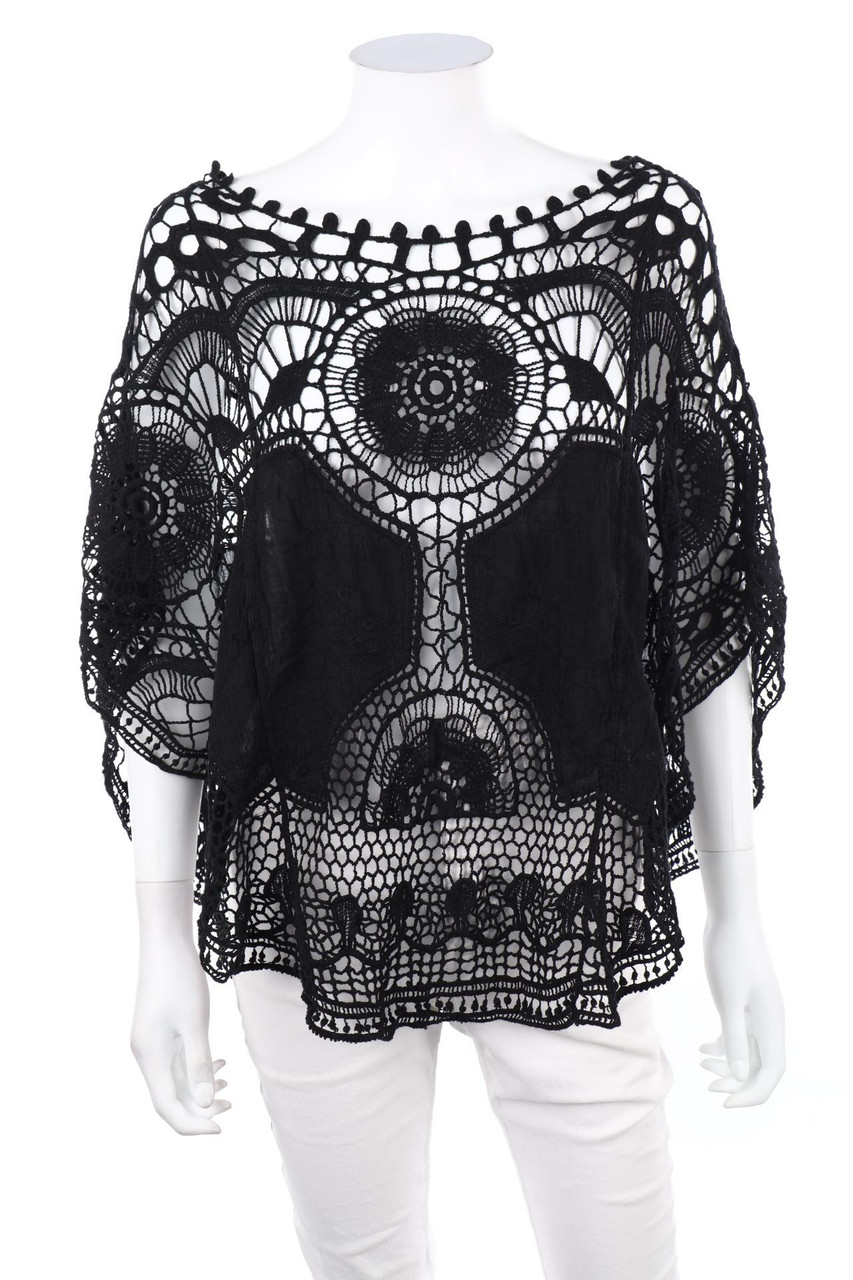 AVANT PREMIERE - Poncho aus Lochstrick - ONE SIZE