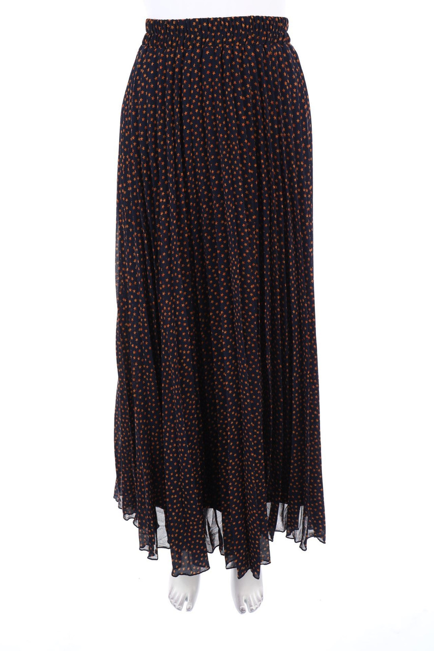Jolie Moi - Maxi-Plissé-Rock mit Print - D 44