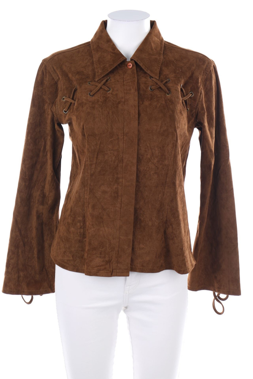 usha - Faux Leather-Hemd-Bluse - D 36