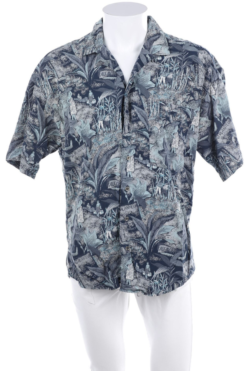 GEORG HAUPT - Vintage-Kurzarm-Hemd mit Print - 56
