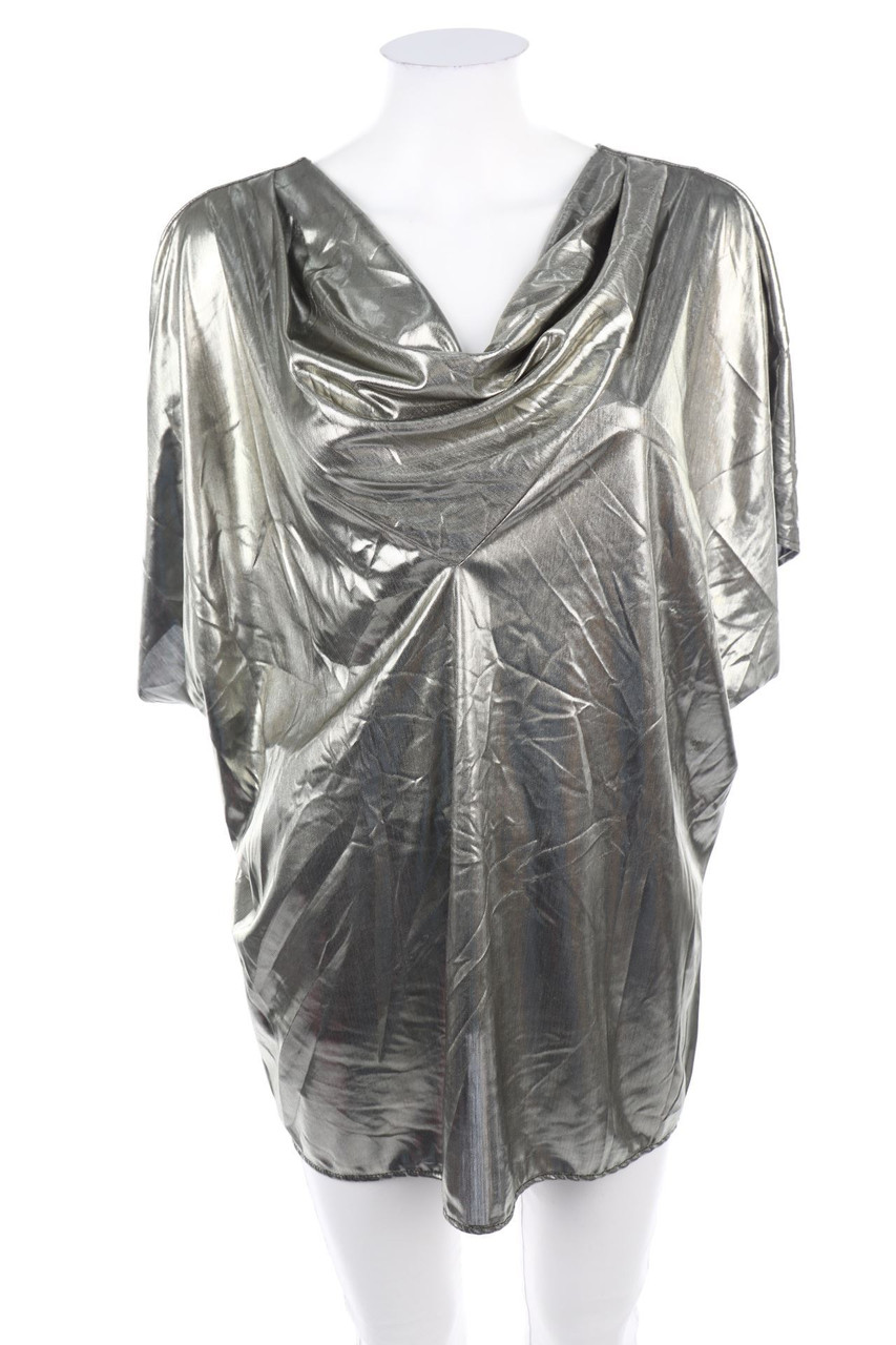 Sheridan Square - Metallic-Kurzarm-Bluse - D 46