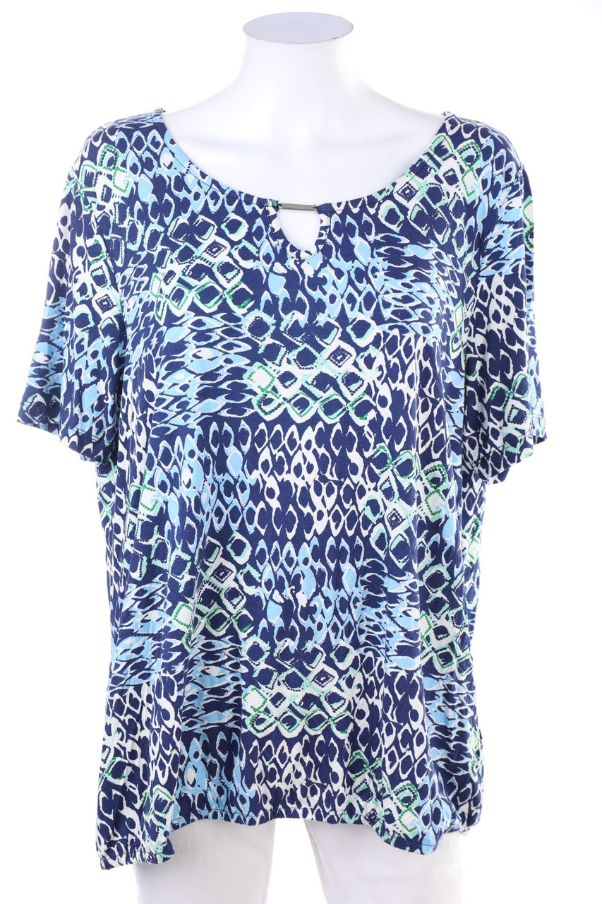 Laura Torelli CLASSIC - Kurzarm-Shirt mit Keyhole - L