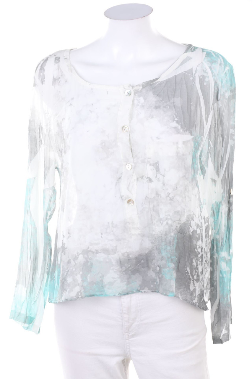 SECONDHAND - Print-Bluse mit Roll-up-Manschette - XL