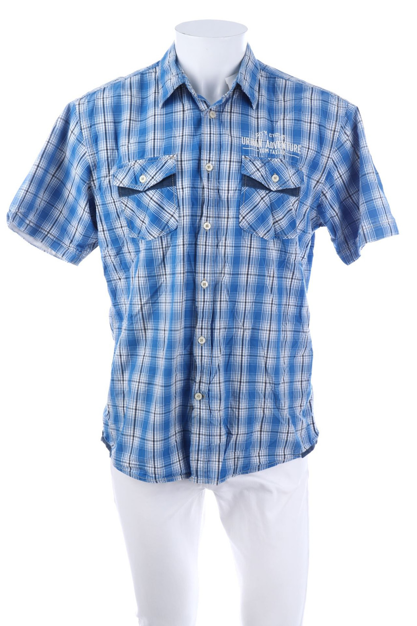 TOM TAILOR - Kurzarm-Hemd mit Karo-Muster - L